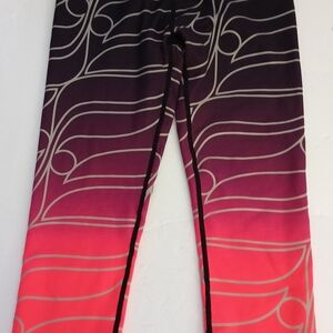 Fabletics Pink and Black Gradient Leggings